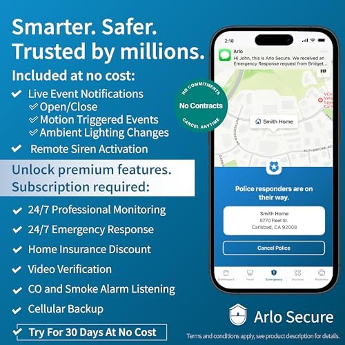 Arlo Home Security System - Wired Keypad Sensor Hub, (2) 8-in-1 Sensors, 24/7 Professional Monitoring- No Contract Required, DIY Installation, Alarm System for Home Security – SS1201, White - Image 6