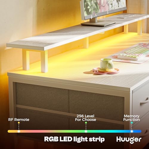 Huuger 55 inch Computer Desk with Power Outlets & 4 Drawers - Image 3