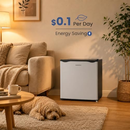 BANGSON 1.7 Cu.Ft Mini Fridge with Freezer for Dorm Office,Silver - Image 5