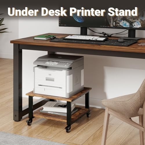 Natwind 2 Tier Laser Printer Stand,20''x20'' Under Desk Printer Cart, Retro - Image 5