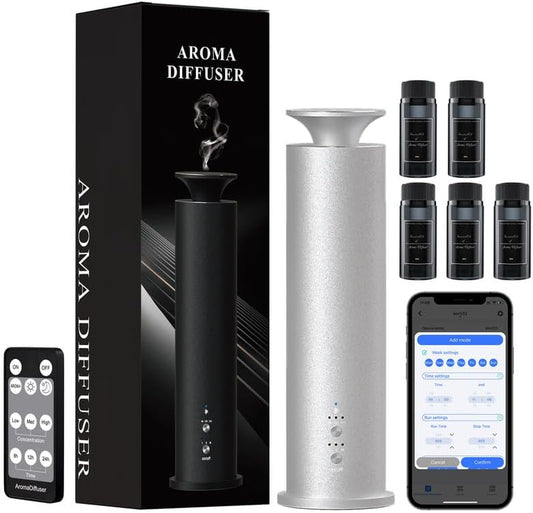 Waterless Diffuser Machine Scent Air Machine Covers 1800 Sq Ft for Home Diffusers Essential Oil Diffusers Studio Scent Diffuser Large Room Fragrance App Remote Control Capacity 3.5 Oz Secret Silver by LEGARDLILIU