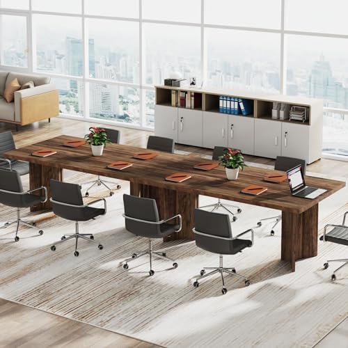 Tribesigns 63-inch Executive Desk, Vintage Office Computer Desk with Large Tabletop, Farmhouse Wood Writing Conference Table Workstation for Home Office, Study, Dark Brown - Image 6