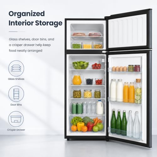 8.5 Cu.Ft Mini Fridge with Freezer, 2-Door Compact Refrigerator for Dorm/Office/Bedroom, Energy Efficient & Quiet, Blue - Image 4