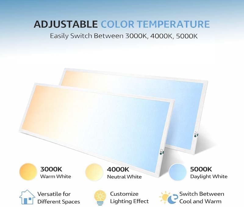 2X4 LED Flat Panel Light with Emergency Battery Backup, 50W 3000K/4000K/5000K, 0-10V Dimmable, 6250 Lumens, LED Drop Ceiling Lights, 100-277V, UL Listed(54 Pack) - Image 6