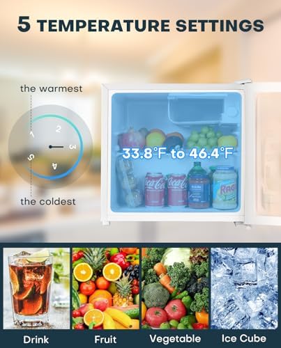 Upstreman 1.7 Cu.ft Mini Fridge with Freezer, White-FR17 - Image 3