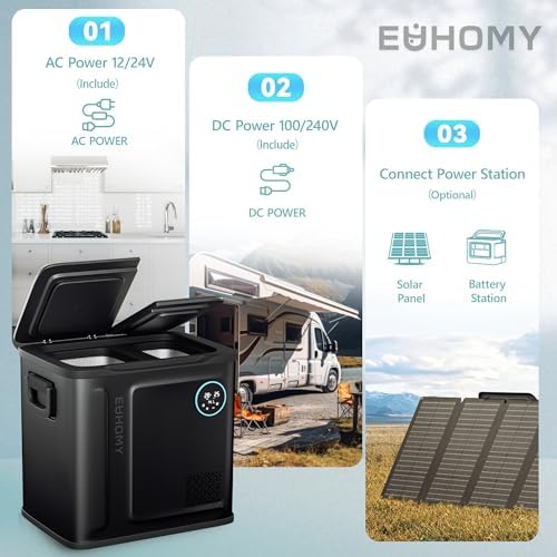 EUHOMY 58QT 12 Volt Refrigerator,Dual Zone -4℉~68℉ Portable Freezer for Car - Image 6
