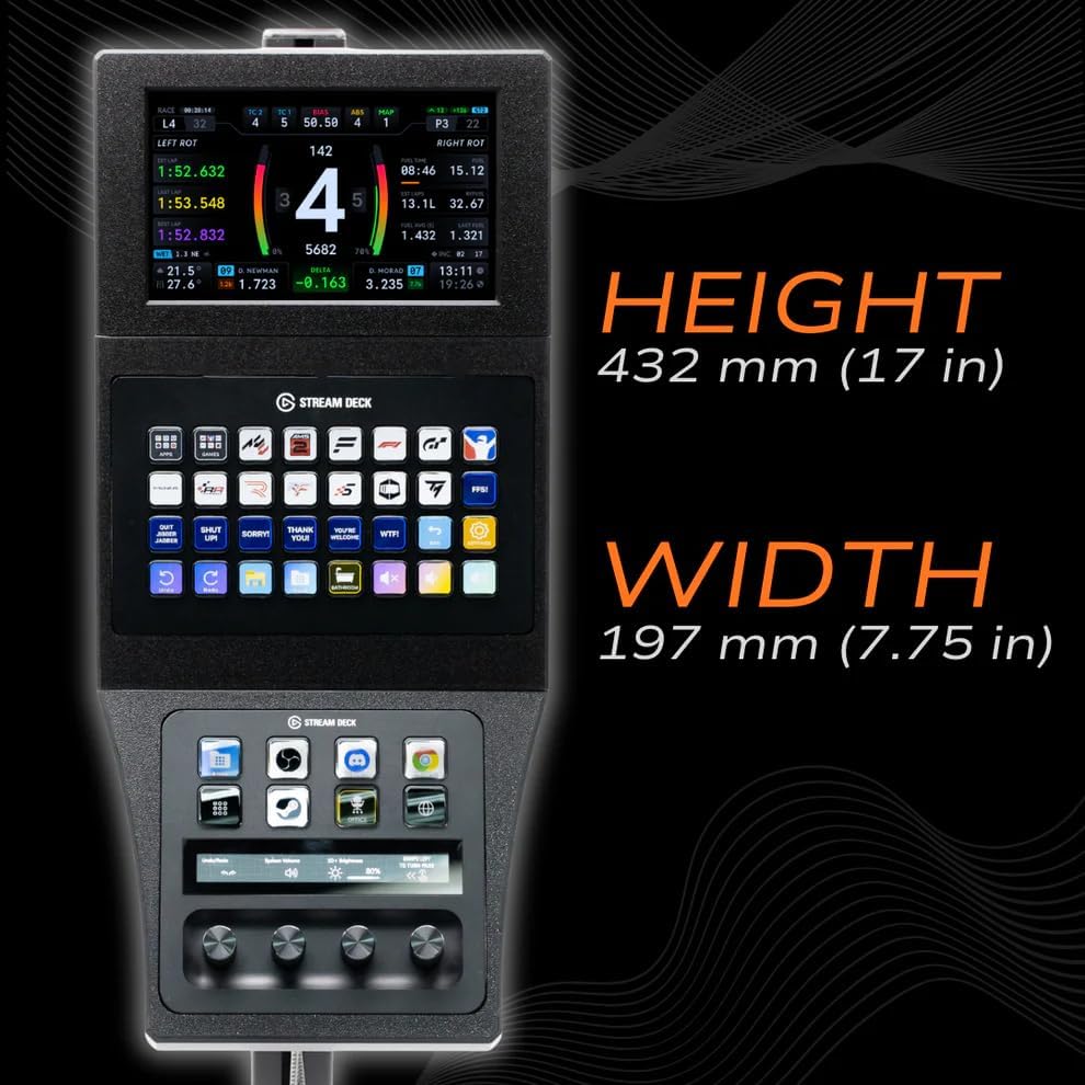 SimSport Gadget 6.8 Inch Touchscreen Triple Mount Console for Stream Deck XL and Plus Sim Rig Aluminum Profile - Image 6