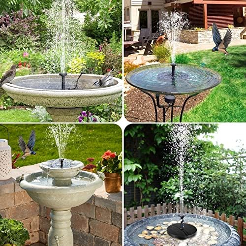 POPOSOAP Solar Bird Bath Fountain Pump, 6W Outdoor Solar Water Fountain Pump for Bird Bath with 4ft Tubing & 5 Nozzles, DIY Solar Powered Water Pump for Garden, Ponds, Pool and Fish Tank - Image 5