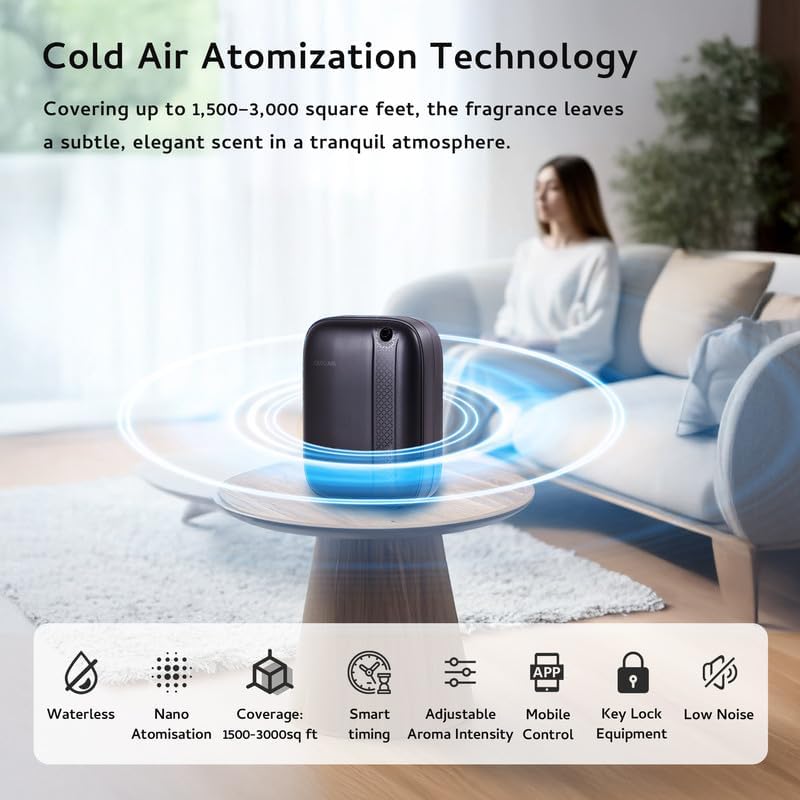 Waterless Oil Diffuser for Home Includes 6 Hotel Oils Covers 2000 Sq Ft - Image 3