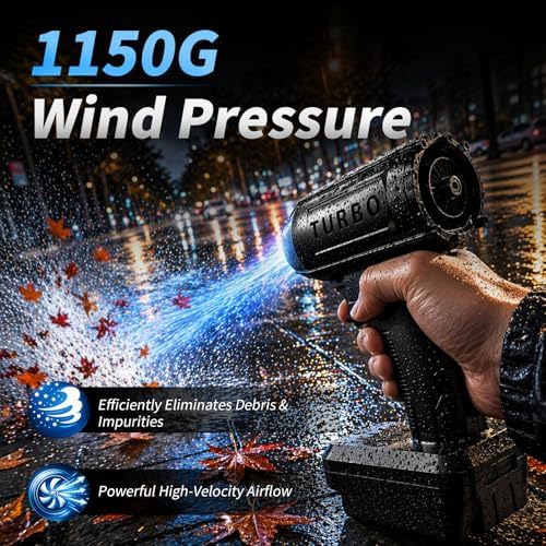 Turbo Powered Jet Blower Handheld Industries Car Air Dryer Mini Cordless Blow Fan Gun Lightweight Wash Drying Detailing Secador De Carro Multi Purpose Portable Super Power Duster Leaf Snow - Image 5