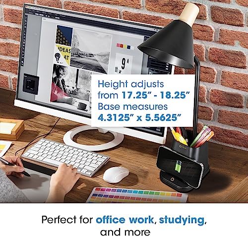 OttLite Merge LED Desk Lamp with Wireless Charging, Black - Image 6