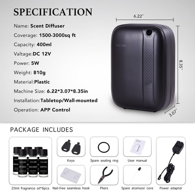 Waterless Oil Diffuser for Home Includes 6 Hotel Oils Covers 2000 Sq Ft - Image 2