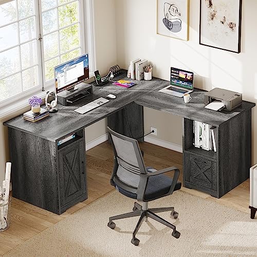YITAHOME L Shaped Desk with Power Outlets - Image 2
