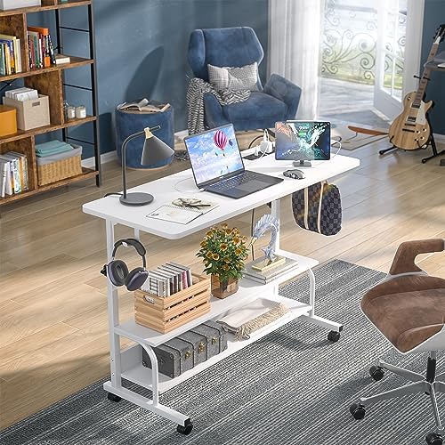 Armocity 39" Rolling Standing Desk with Charging Station for Couch Bed - Image 2