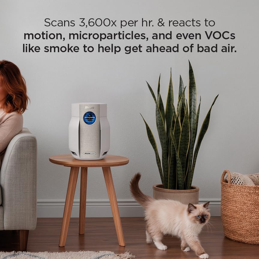 Shark BreatheClear Compact Pro Smart Air Purifier, HP062, Dove - Image 4