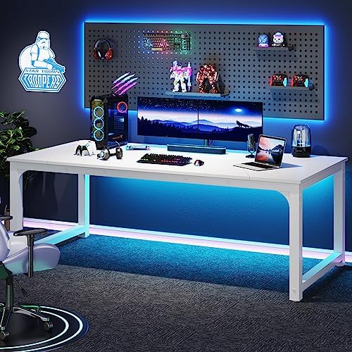 Tribesigns Modern Computer Desk, 78.7 x 39.4 inch X Large Executive Office Desk Computer Table Study Writing Desk Workstation for Home Office,White - Image 6