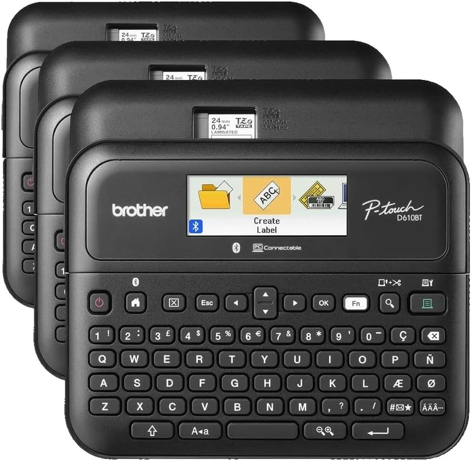 Brother P-Touch PT-D610BT Business Professional Connected Label Maker with Bluetooth®, Standard (Pack of 3) by Unknown