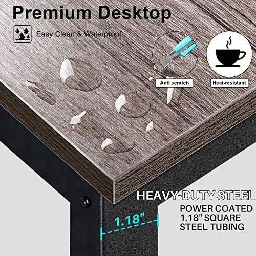 Aquzee Desk with Hutch, Computer Desk with Shelves, 47 Inch - Image 6