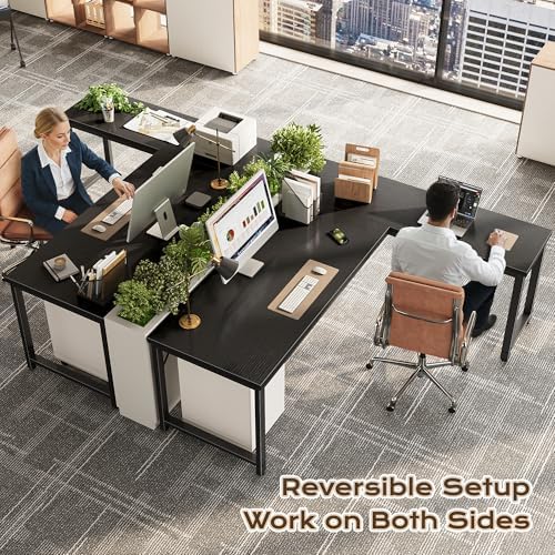 Huuger 63 Inch L Shaped Desk with 0.95 Inch Thicker Desktop - Image 2
