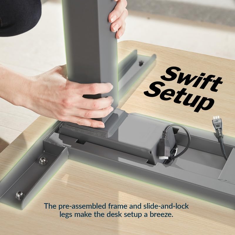 Vari ComfortEdge Electric Standing Desk – 48x30 – Light Wood/Slate - Image 4
