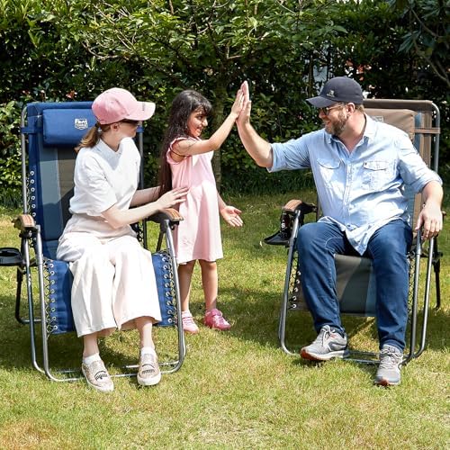 Timber Ridge Oversized Zero Gravity Chair, Padded Reclining Lounge Chair with Adjustable Headrest & Cup Holder, Heavy Duty Support 350 lbs, Foldable for Camping, Lawn, Outdoor & Indoor - Image 2