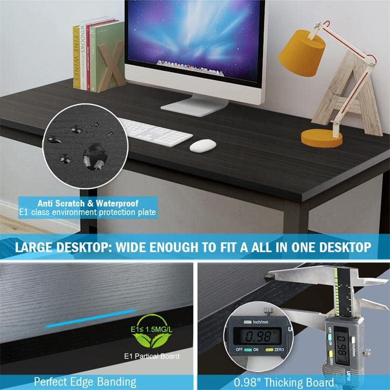 Tribesigns Computer Desk, 47 inch Modern Simple Office Desk Computer Table Study Writing Desk for Home Office, Black - Image 5