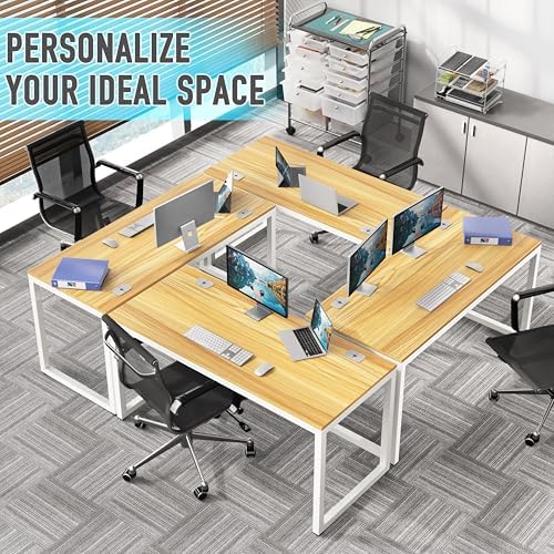 SHW 55-Inch Commercial-Grade Office Computer Desk, Oak - Image 6