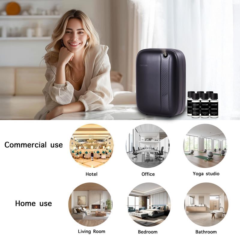 Waterless Oil Diffuser for Home Includes 6 Hotel Oils Covers 2000 Sq Ft - Image 6