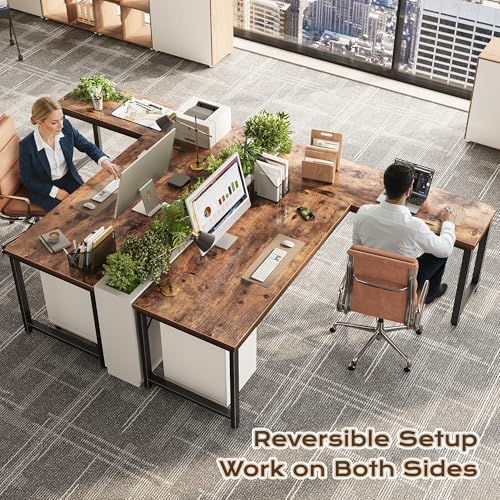 Huuger 63 Inch L Shaped Desk with 0.95 Inch Thicker Desktop - Image 2