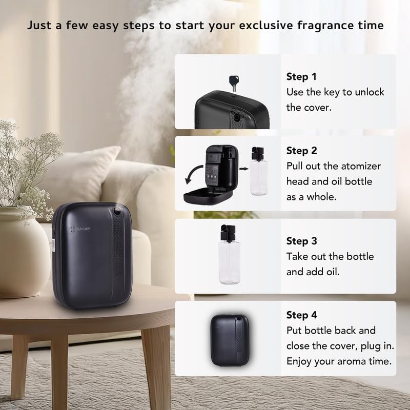 Waterless Oil Diffuser for Home Includes 6 Hotel Oils Covers 2000 Sq Ft - Image 4