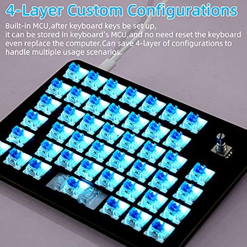 Koolertron One Handed Mechanical Gaming Keyboard with 24 Macro Keys - Image 3
