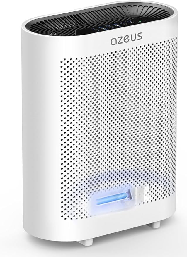 AZEUS Air Purifier for Wildfire Smoke, UV-C HEPA for Home Large Room, White by AZEUS