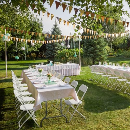 VINGLI 12 Pack White Plastic Folding Chair, Indoor Outdoor Portable Stackable Commercial Seat with Steel Frame 350lb. Capacity for Events Office Wedding Party Picnic Kitchen Dining - Image 5