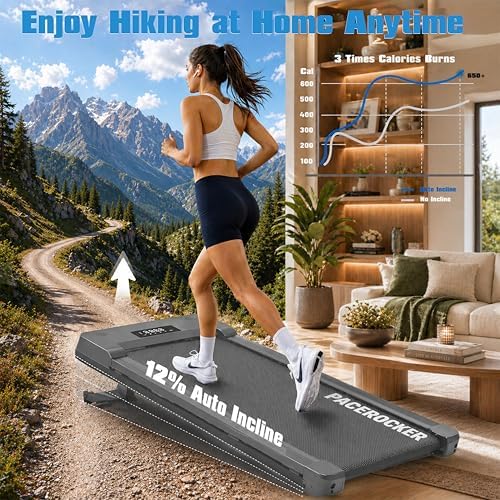 Walking Pad Treadmill 450 lb, Under Desk Treadmill, 12% Auto Incline - Image 2